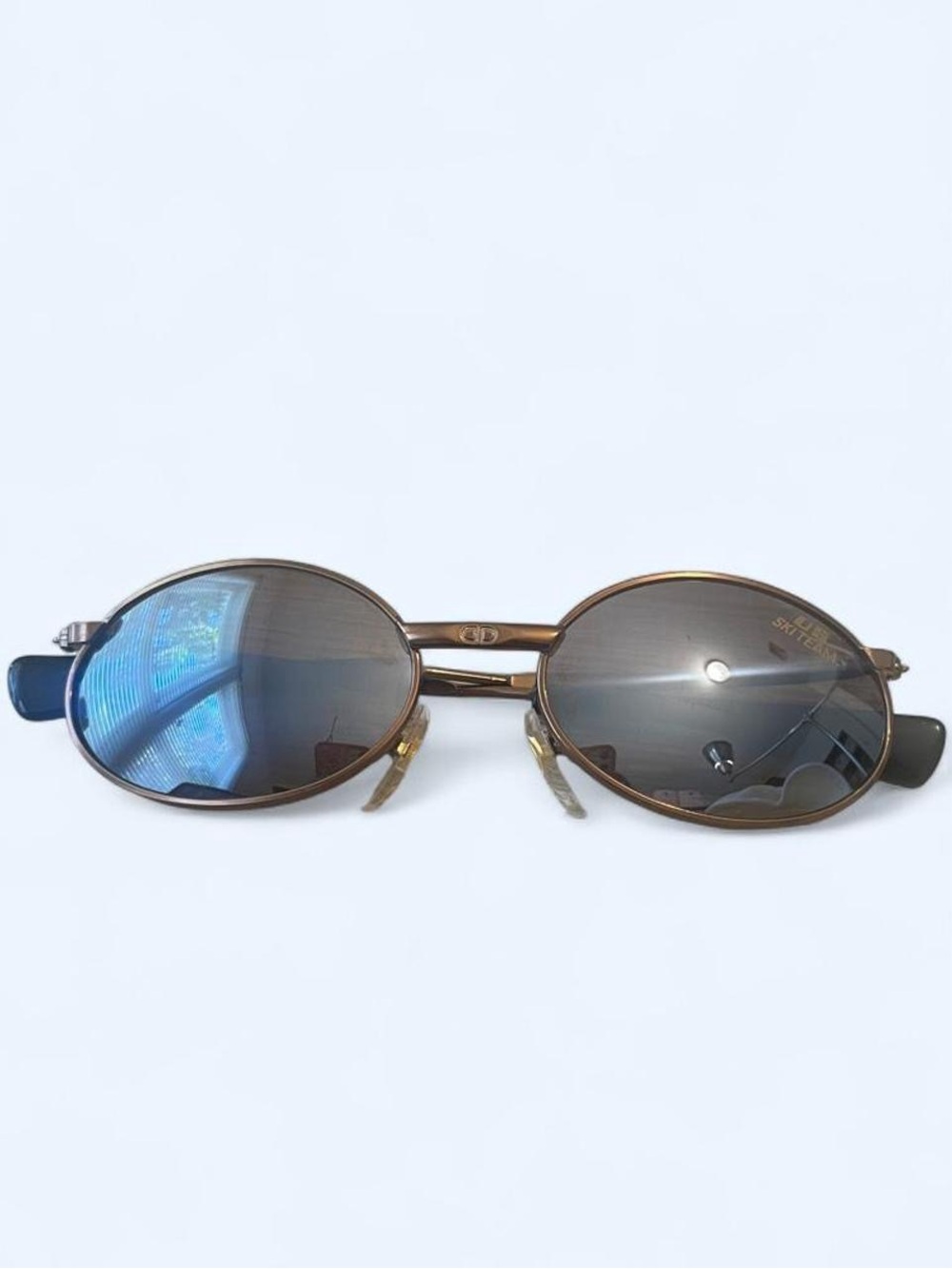 Original Vintage US Ski Team Oval Bronze Metal Sunglasses 775PC 90s by I SKI